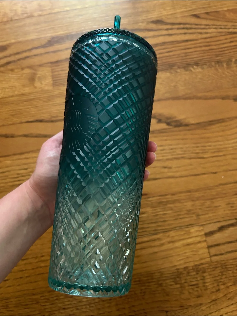 STARBUCKS Sparkling Sea Glass Cold Cup with Straw